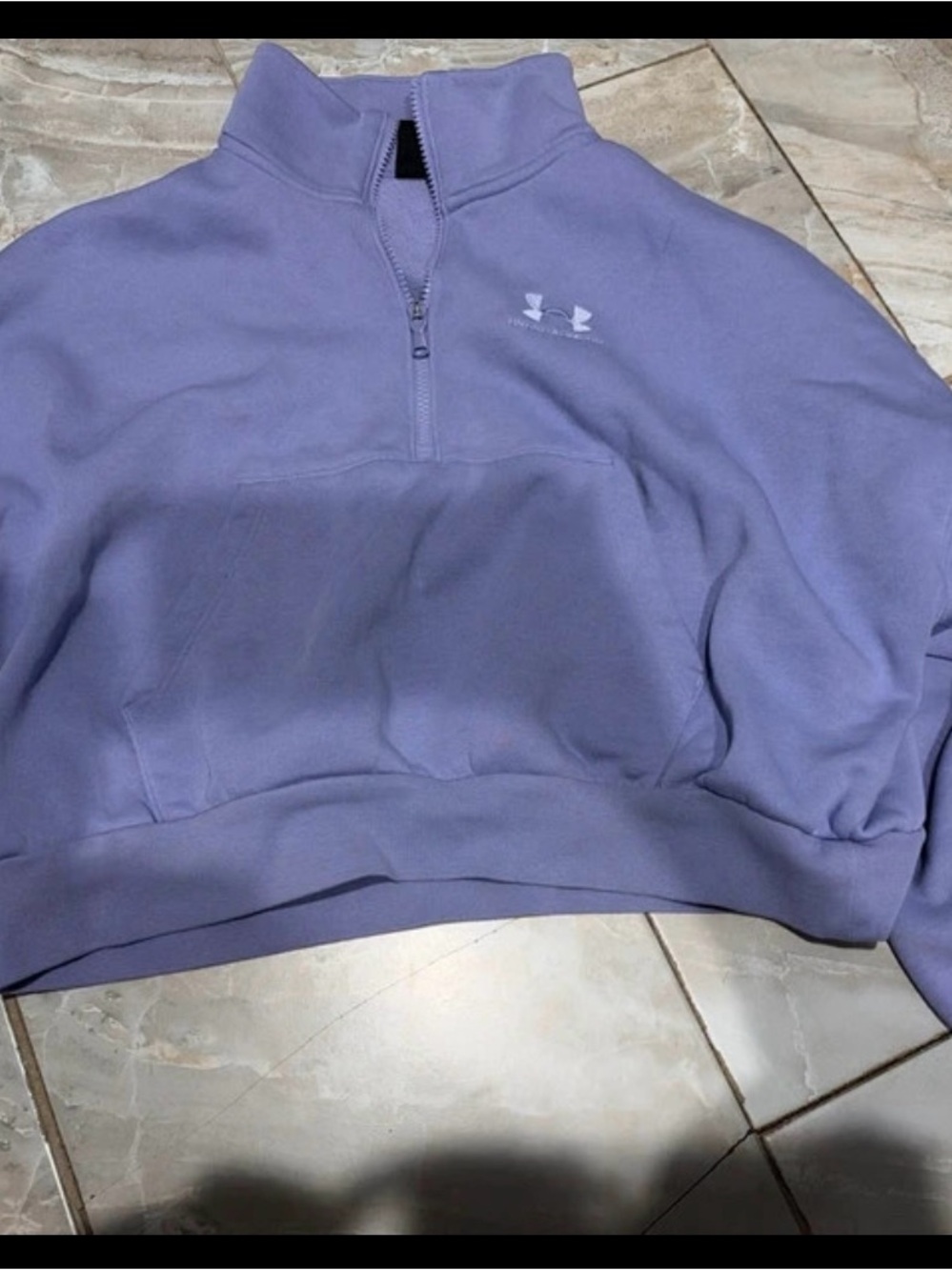 Under Armour Lavender Quarter-Zip Crew Sweatshirt